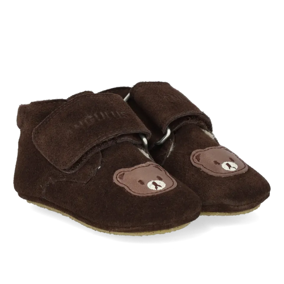 Angulus Prewalker med bamse hjemmesko merino uld
