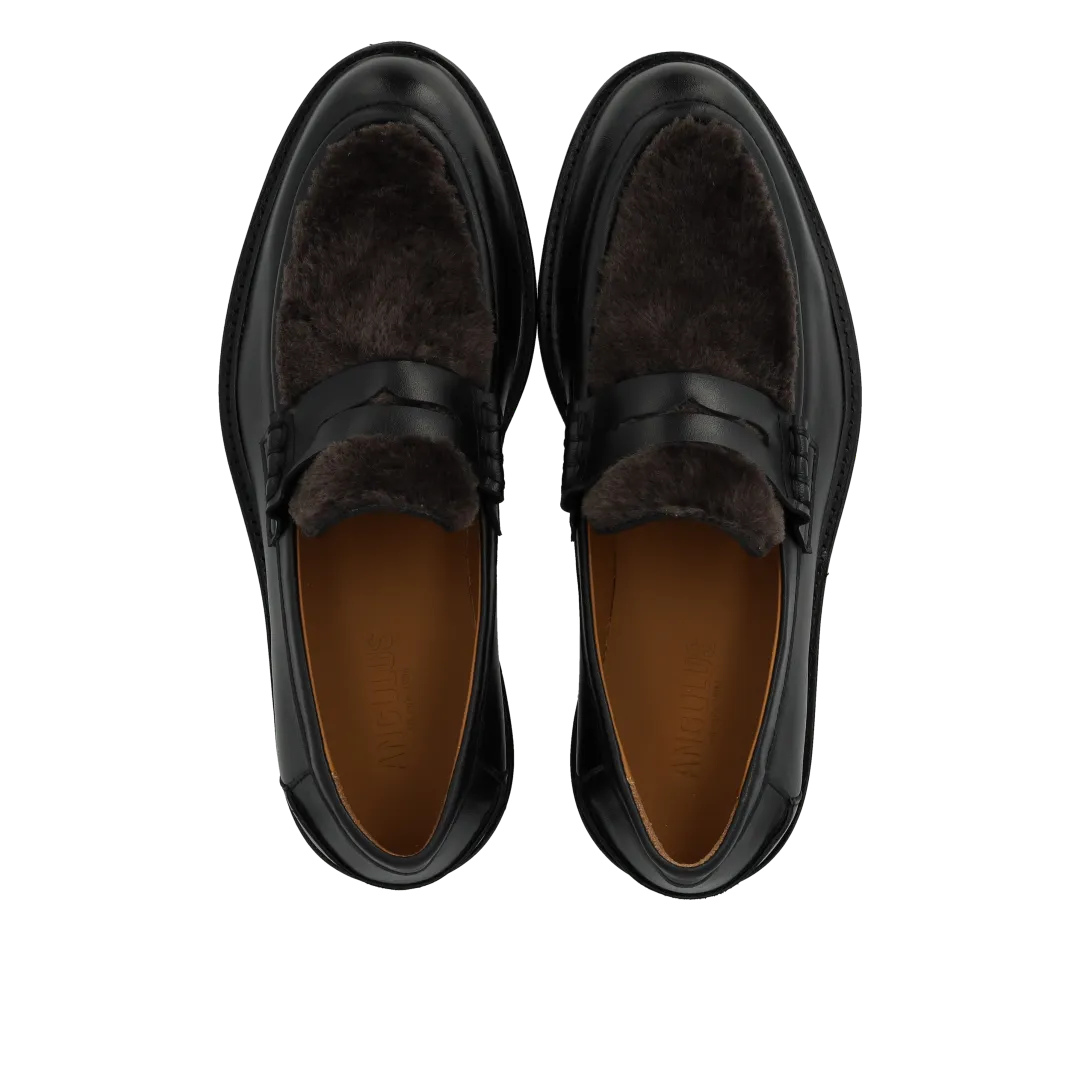 Angulus Penny loafer med blød pelsdetalje loafer