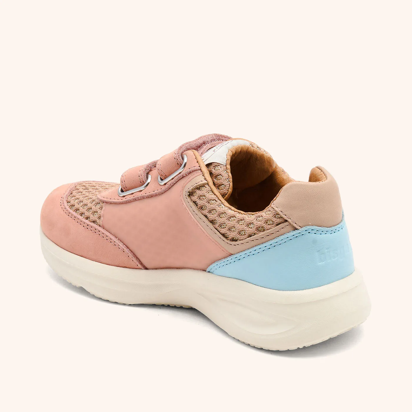 Bisgaard Yuki Glitter sneaker nude læder