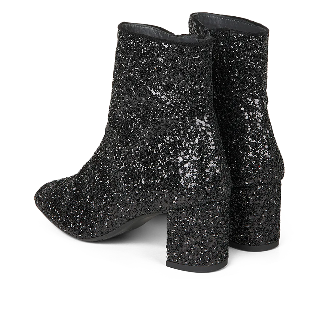 Angulus Glitterstøvlet dame blokhæl 6 cm