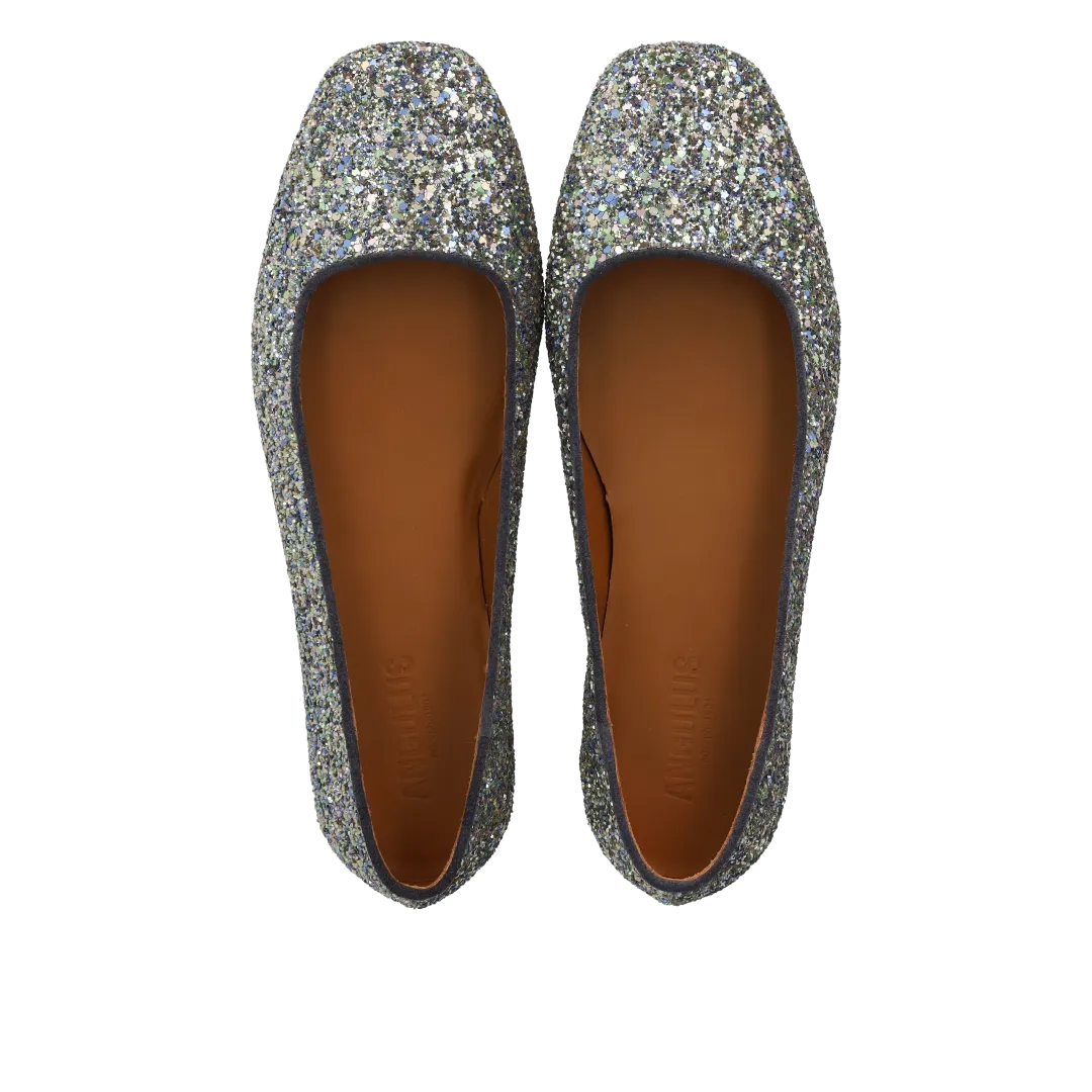 Angulus glitter ballerina til damer med ruskindskant