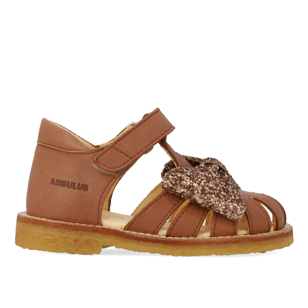 Angulus begynder sandal glittersløjfe velcro glitter