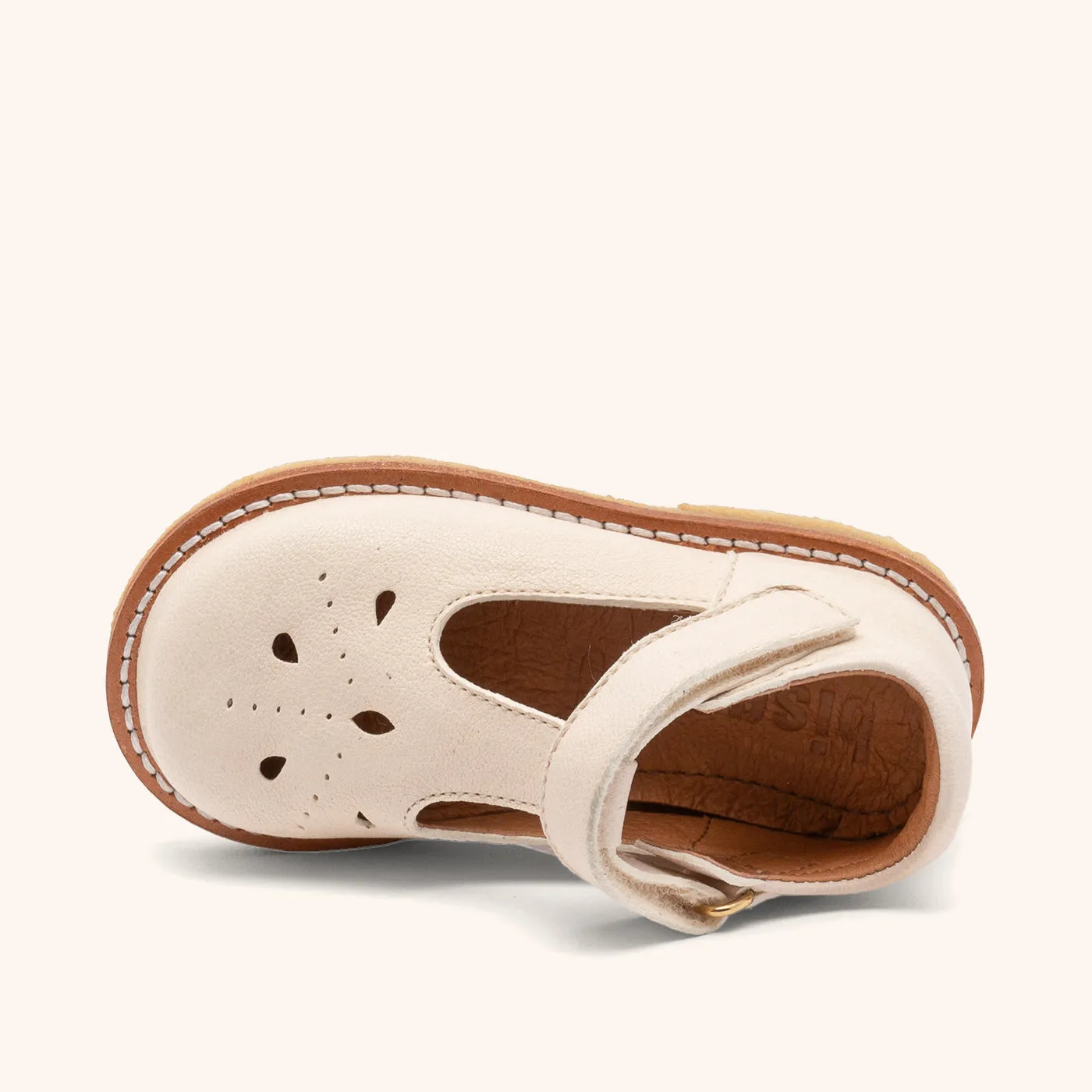 Bisgaard Noelle ballerina linen hvid velcro