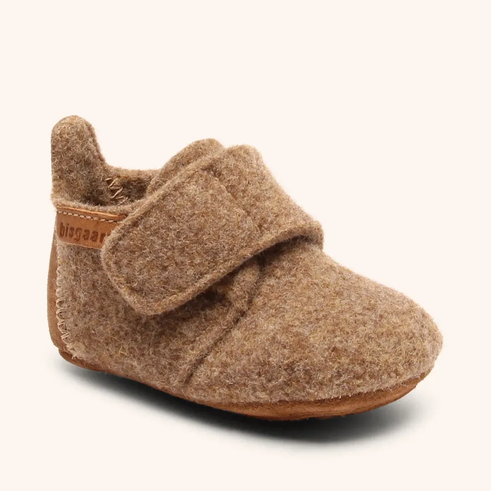 Bisgaard Baby Wool hjemmesko camel uld