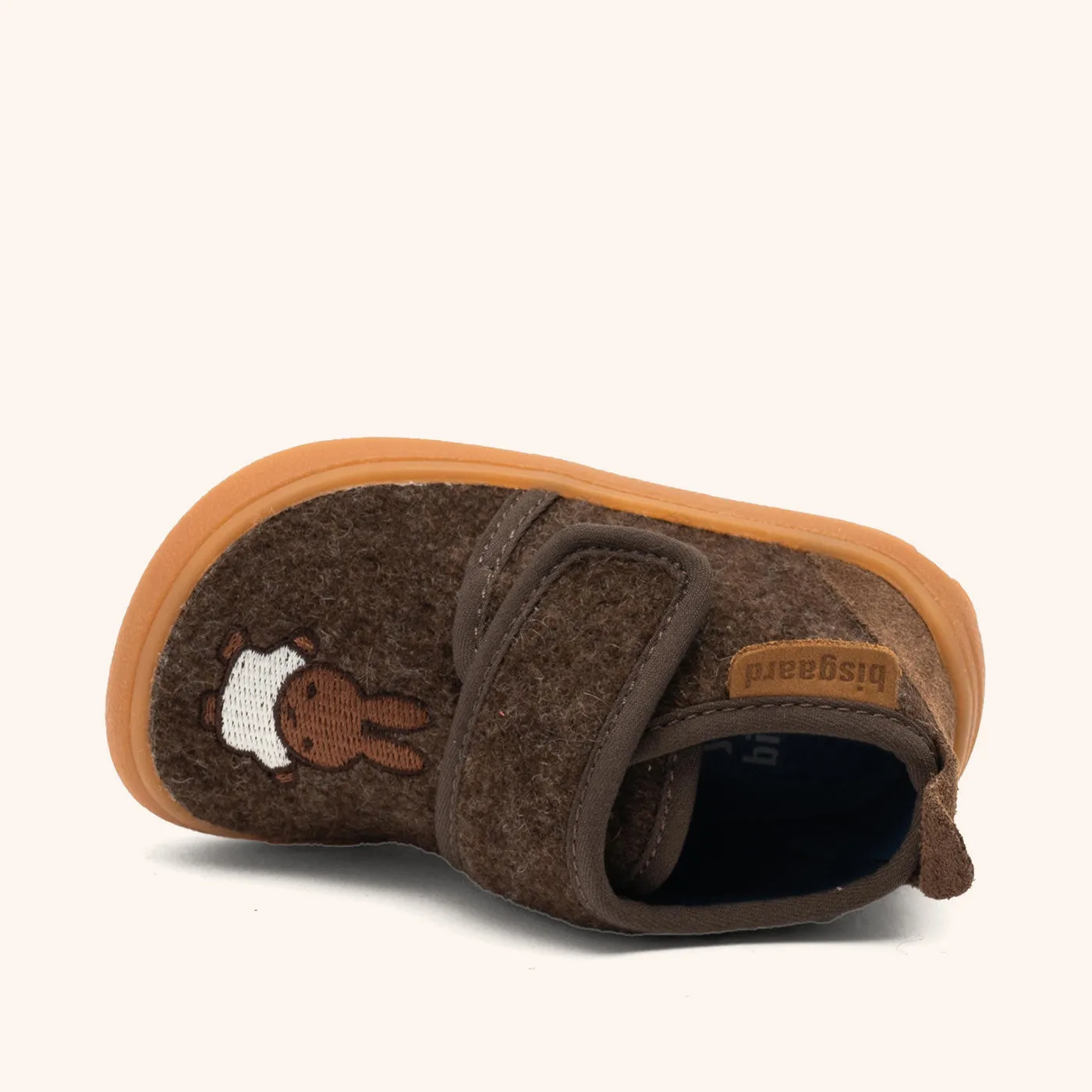 Bisgaard Barefoot Basic hjemmesko Miffy dark brown uld