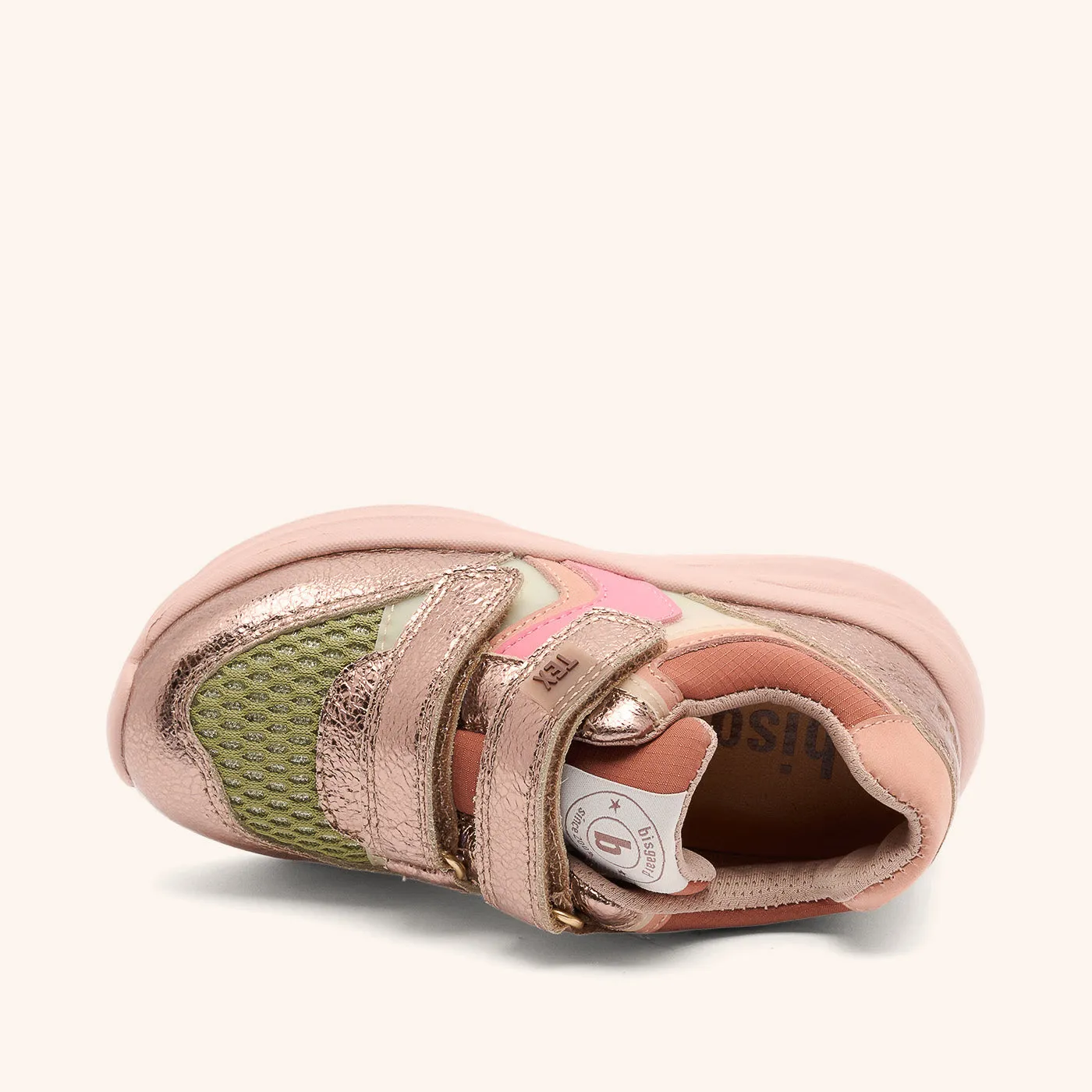 Bisgaard Yuki Tex glitter sneaker rose gold vandtæt