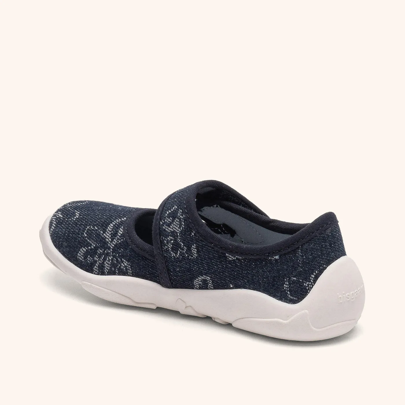 Bisgaard Maddy hjemmesko denim flower ballerina