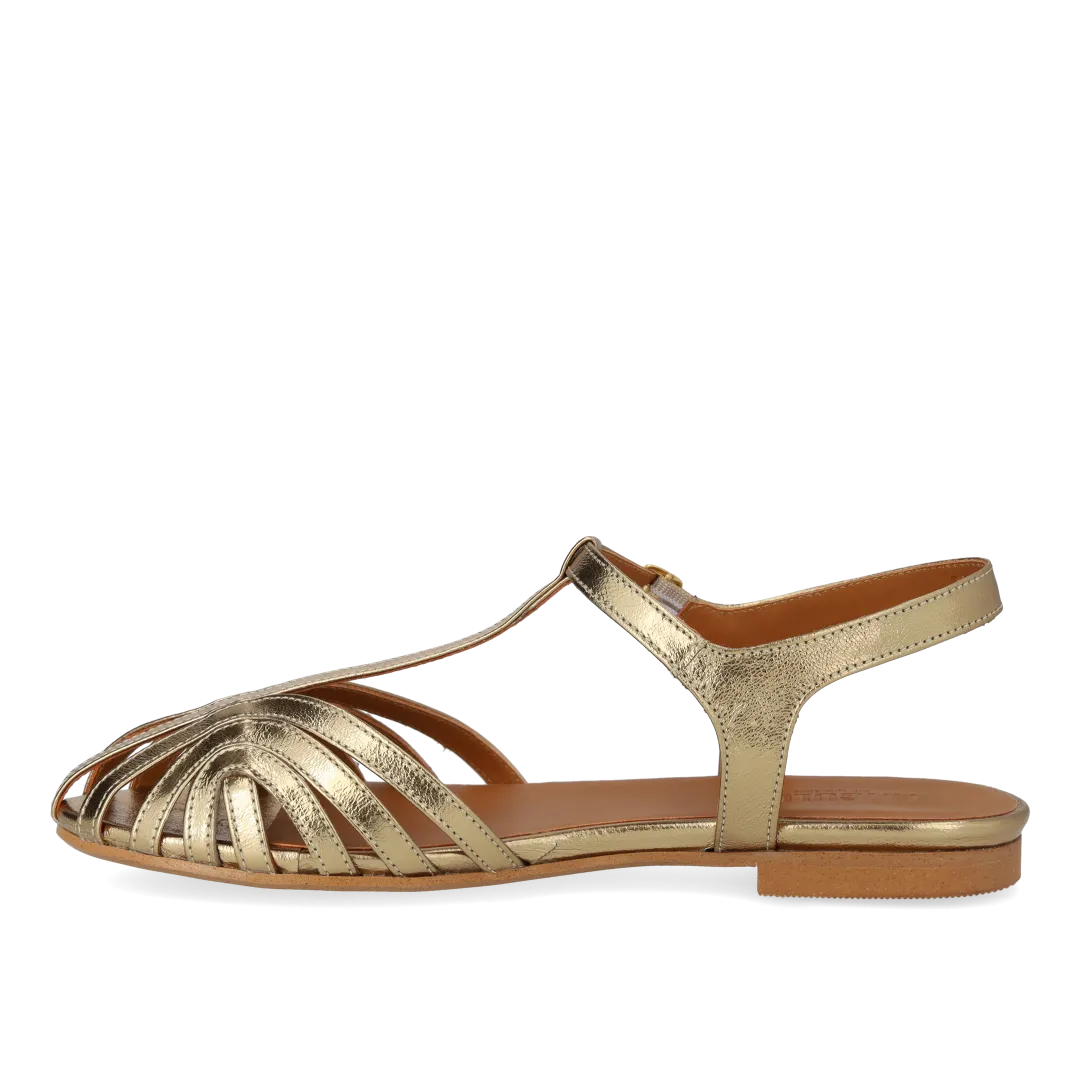 Angulus sandal organisk frontdetalje damesandal flad