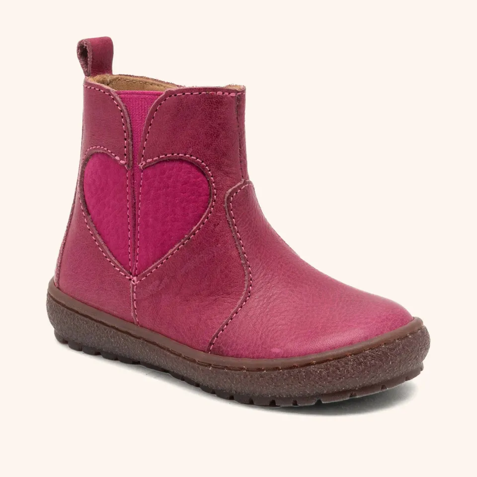 Bisgaard Emilie ankelstøvle deep pink hjerteprint