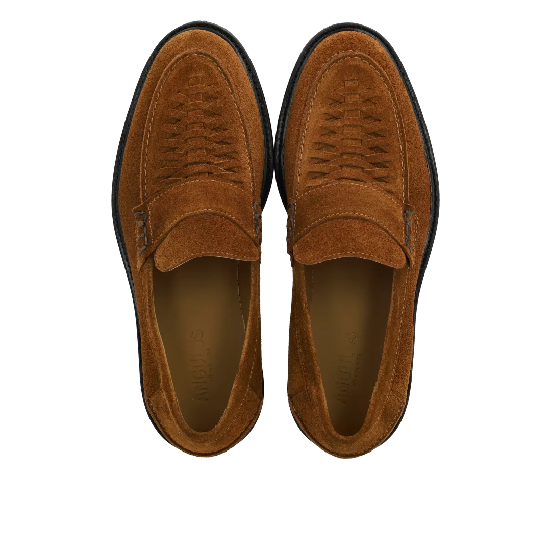 Angulus Penny loafer med flet loafer håndflettet skind