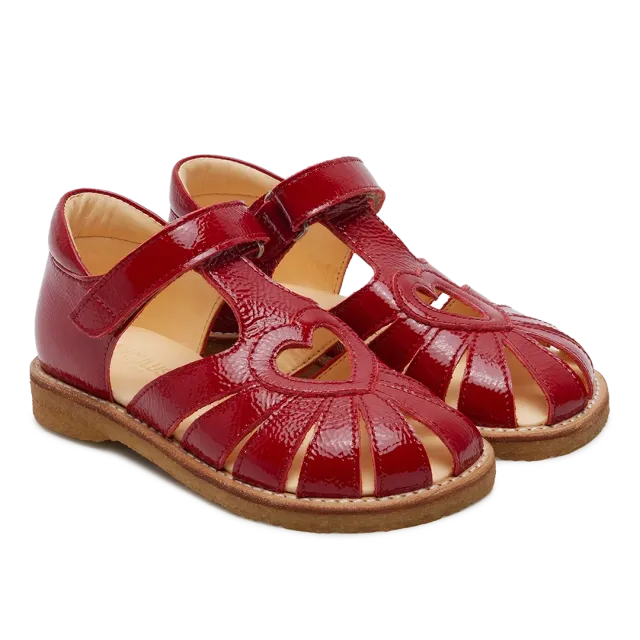 Angulus Hjertesandal Sandal Læder Velcro Lukket Tå