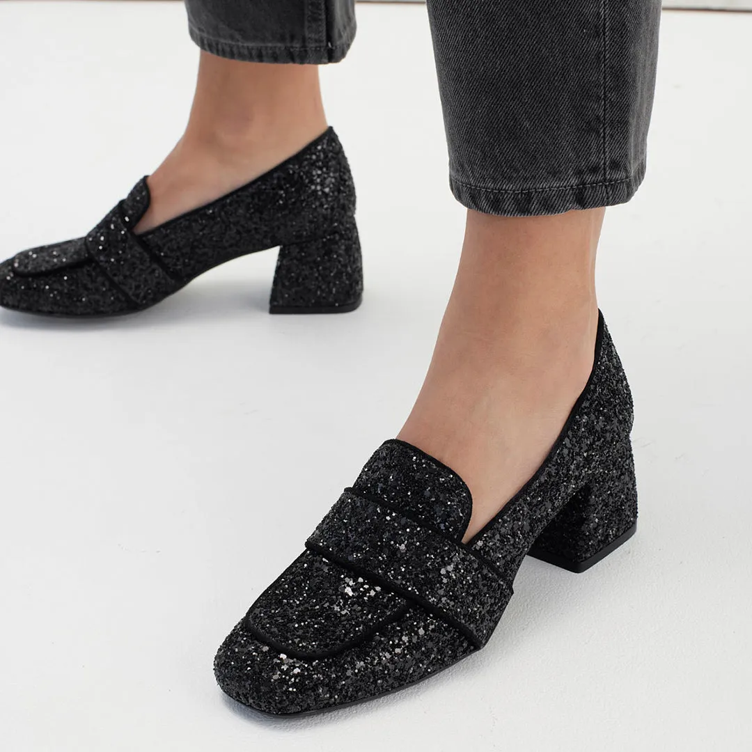 Angulus glitter loafer dame 5 cm hæl fest