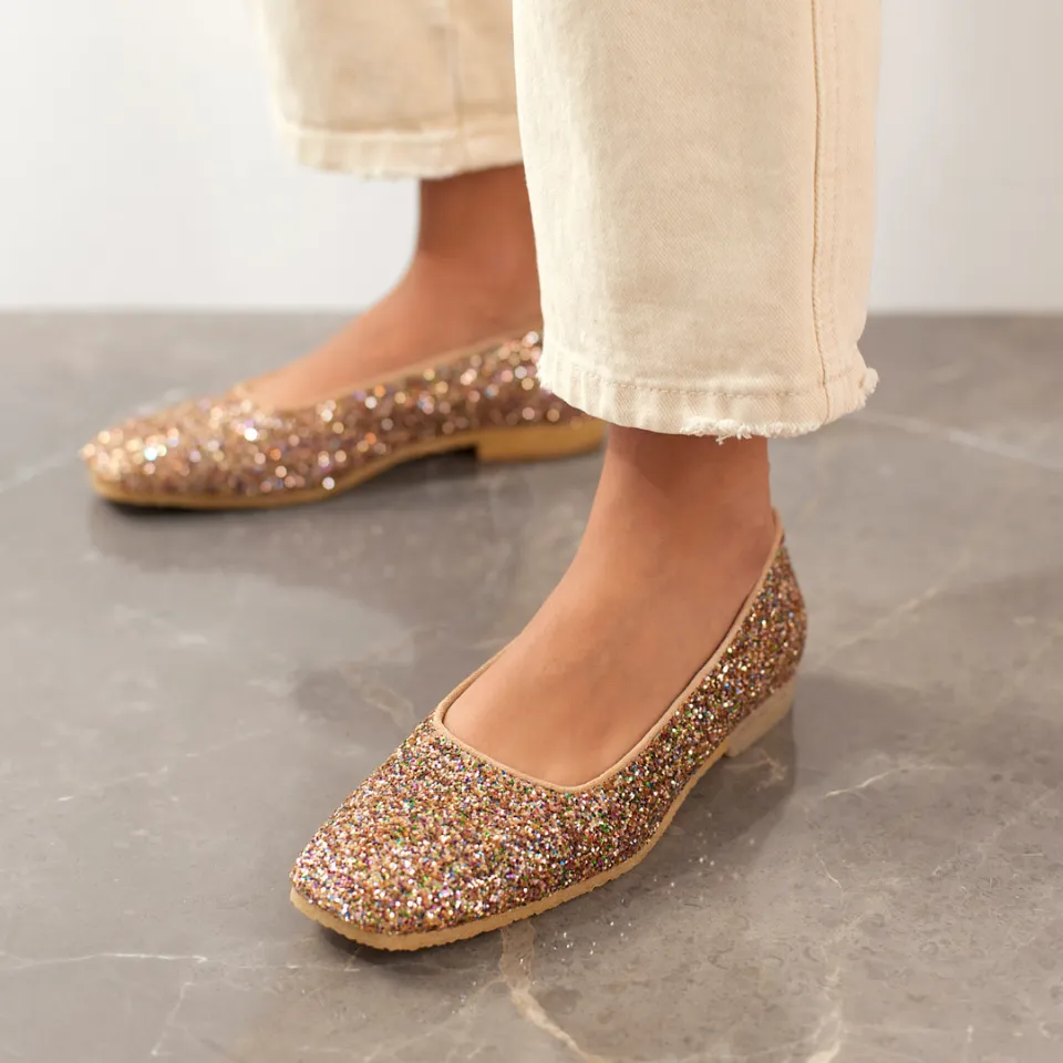 Angulus Glitter Ballerina firkantet snude fest
