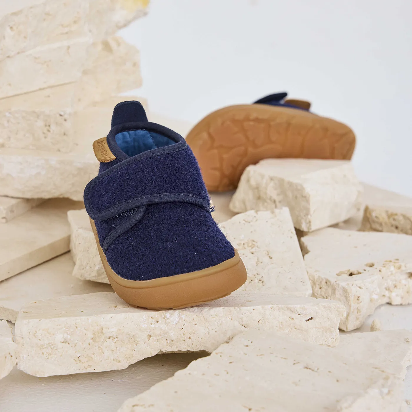 Bisgaard Basic barefoot hjemmesko navy uld