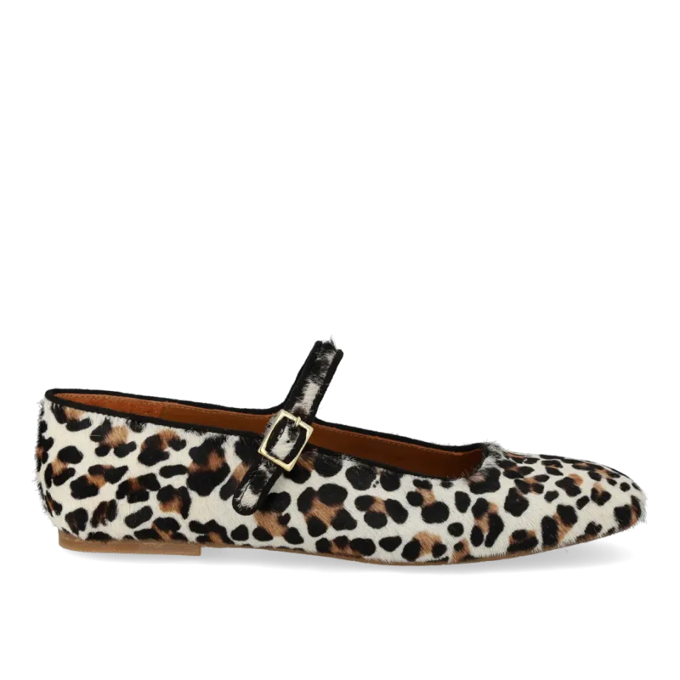 Angulus Mary Jane ballerina pony leopard ballerinasko