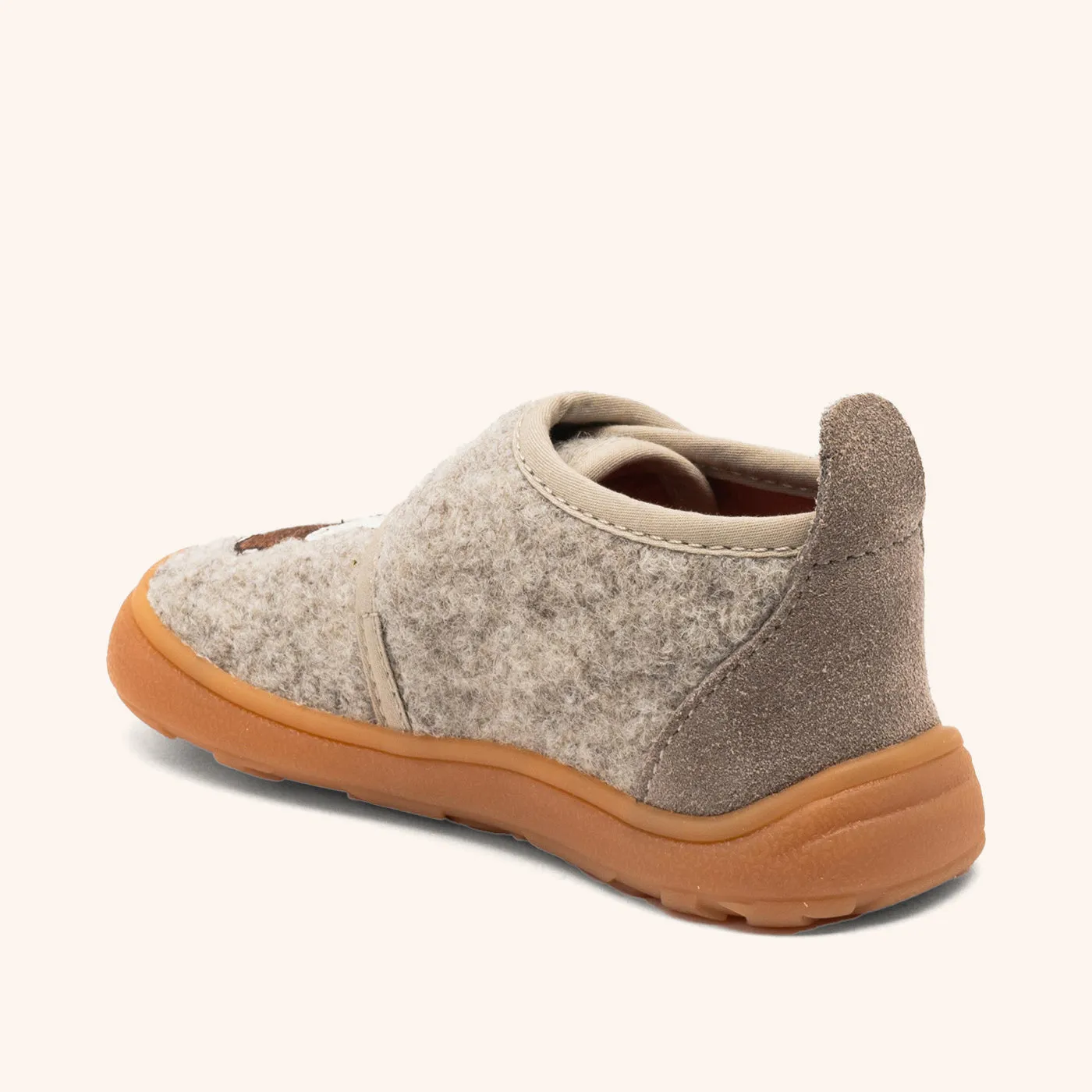 Bisgaard Barefoot Basic Miffy hjemmesko beige uld