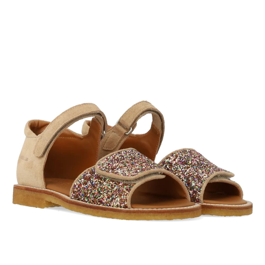 Angulus Justerbar sandal glitter børnesandal læder