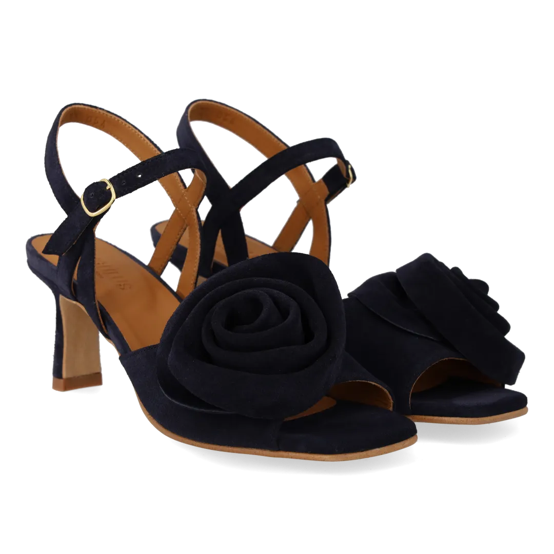 Angulus Højhælet Sandal med voluminøs rosedetalje sandal hæl
