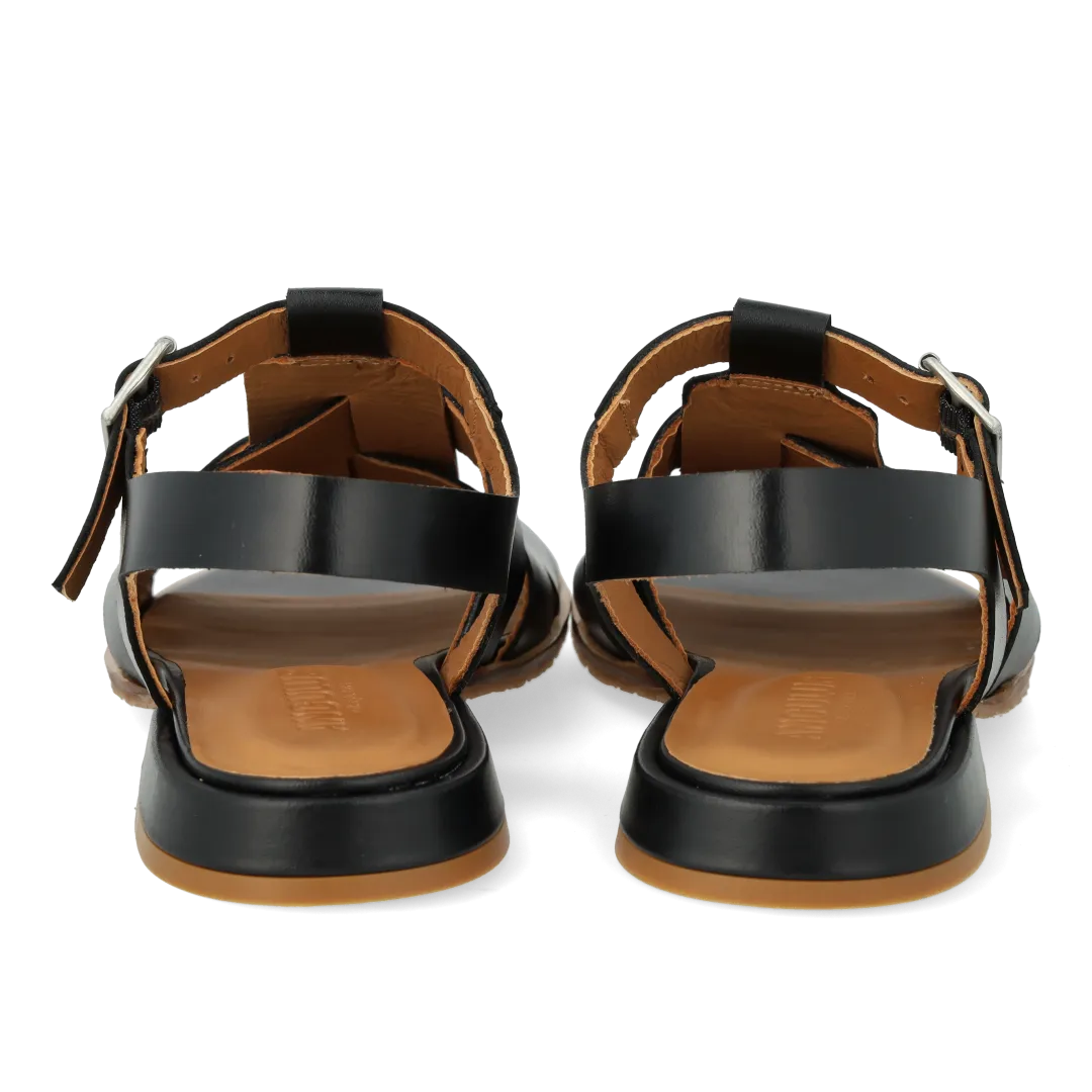 Angulus Flettet fisherman sandal i læder dame
