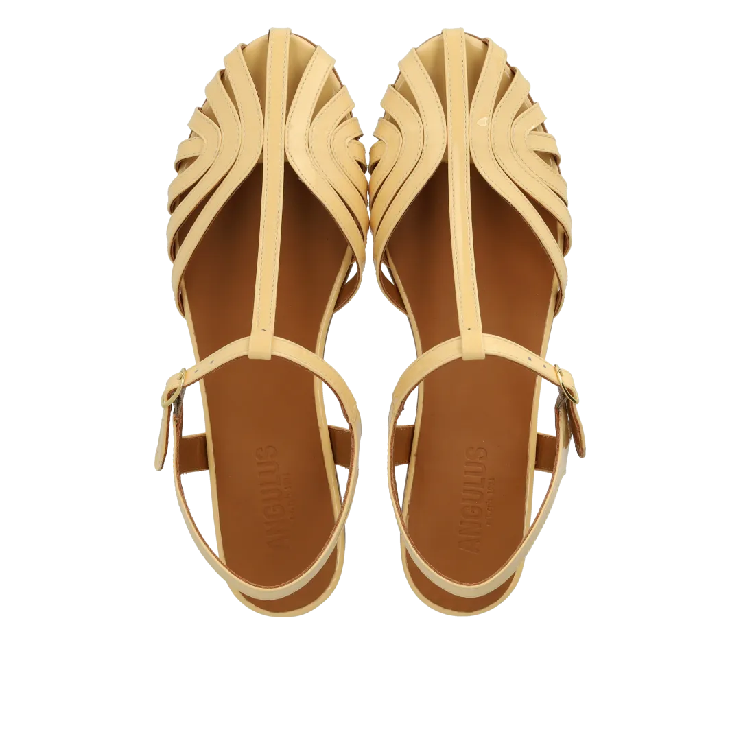 Angulus Flad sandal organisk front damesandal læder