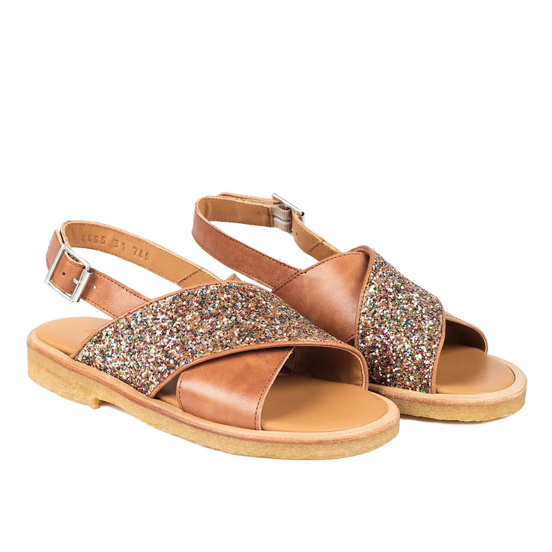 Angulus Krydssandal børnesandal med glitter