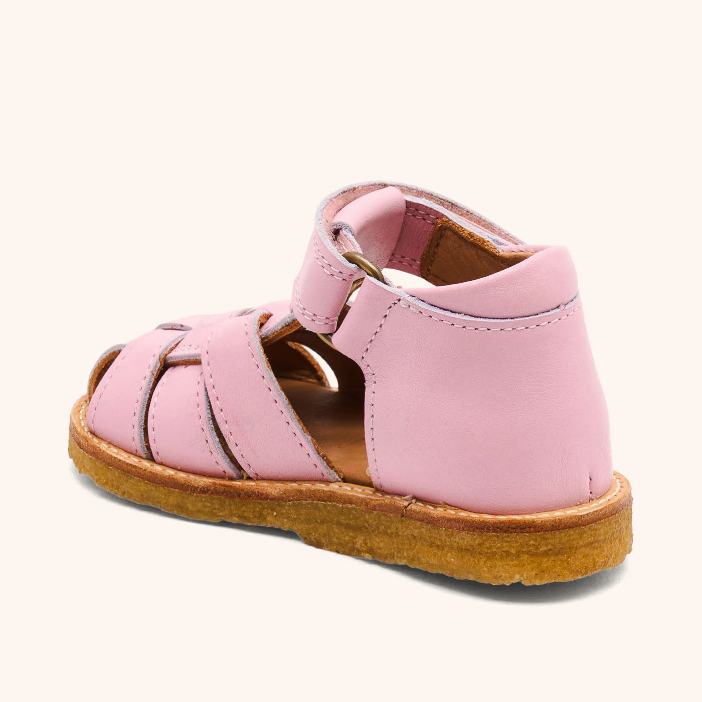 Bisgaard Ami sandal rose flettet læder