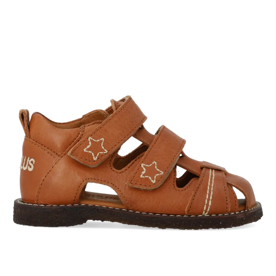 Angulus Sandal med stjernebroderi børnesandal rummelig