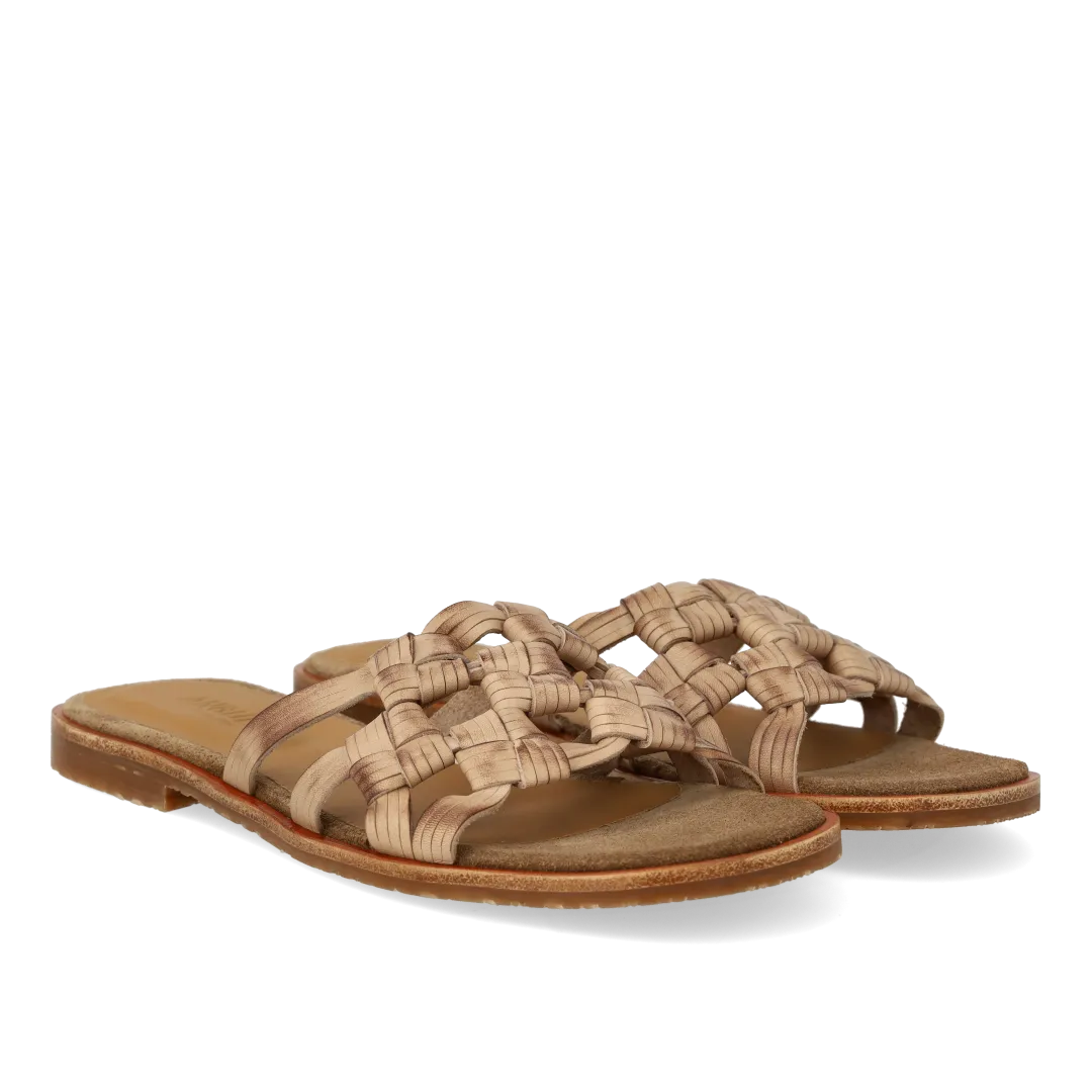 Angulus Slip-on sandal fletdetalje sandal 36-42 helstr
