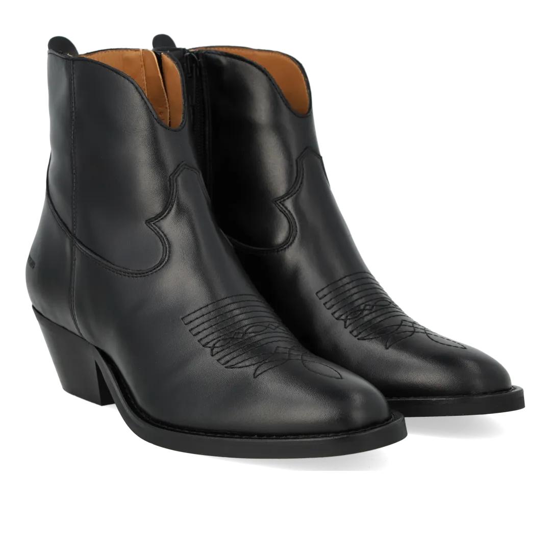 Angulus Cowboystøvle med stikninger damestøvle ruskind 4 cm