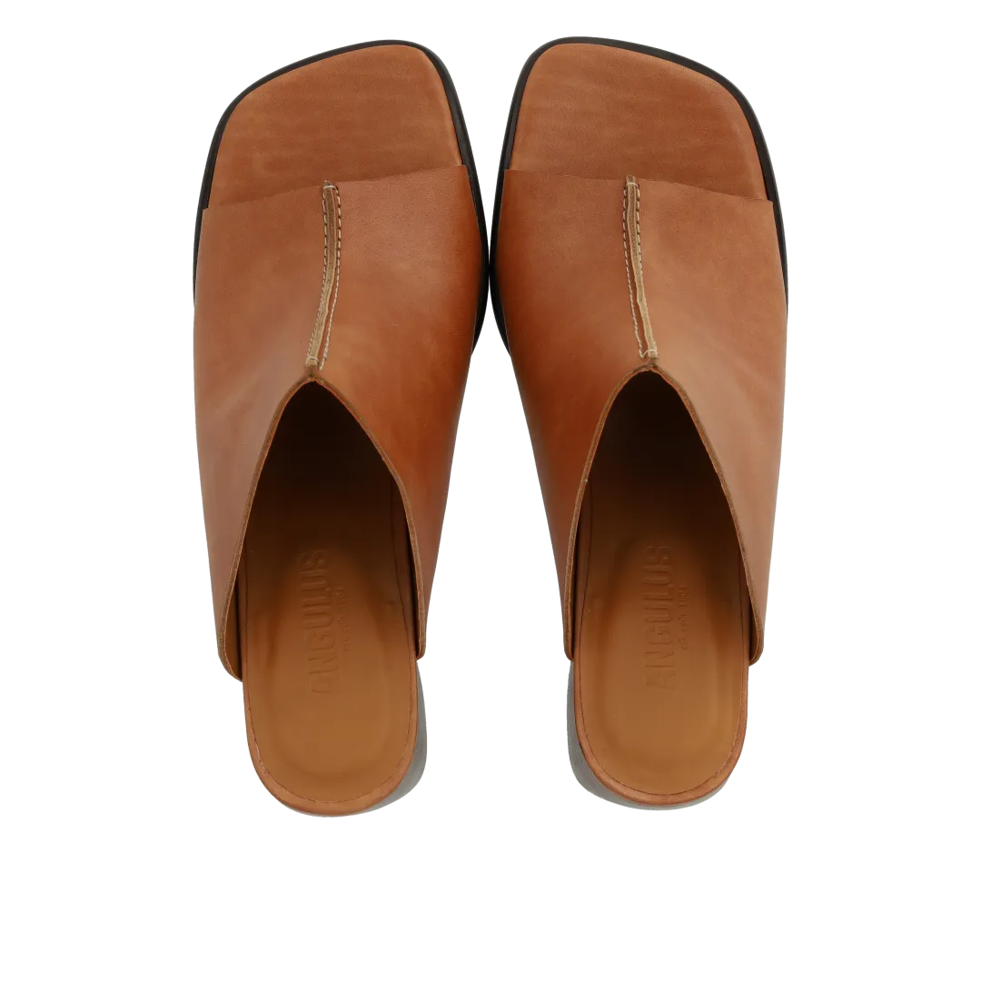 Angulus Mule sandal læder skulpturel hæl 7 cm
