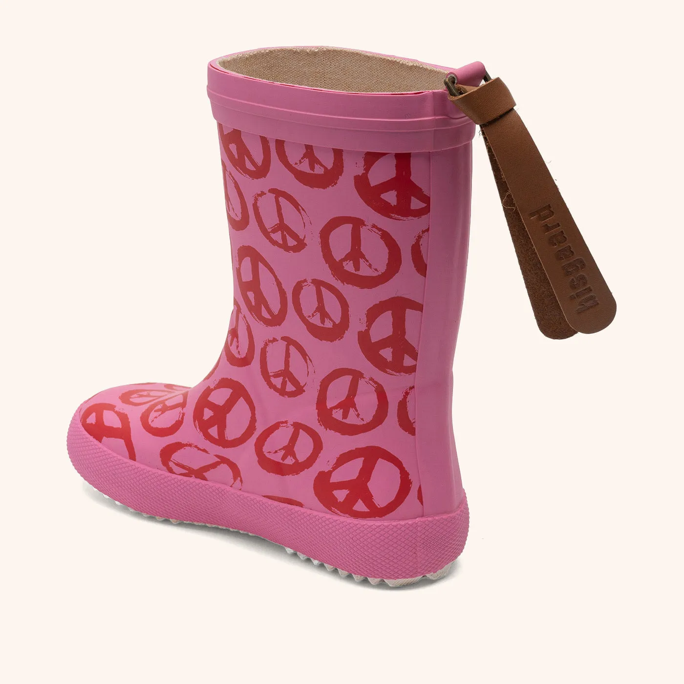 Bisgaard Fashion Peace On Earth gummistøvle pinky naturgummi
