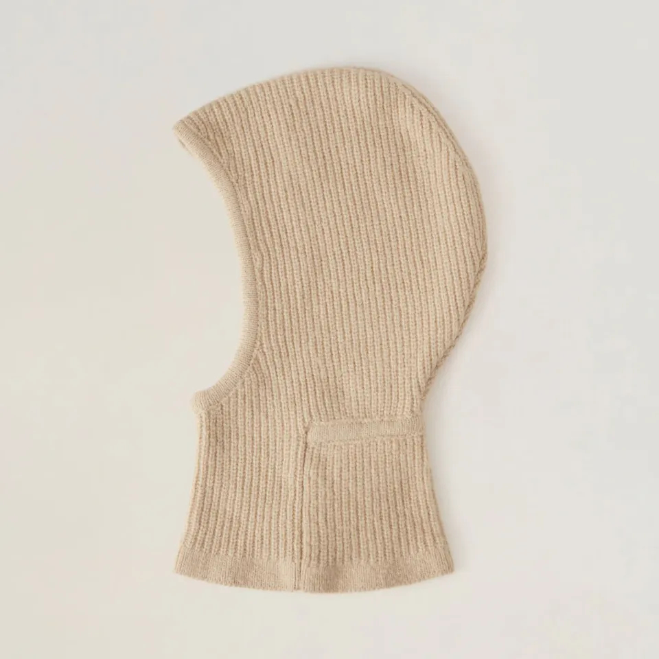 BabyMocs Balaclava elefanthue Beige Baby bomuld