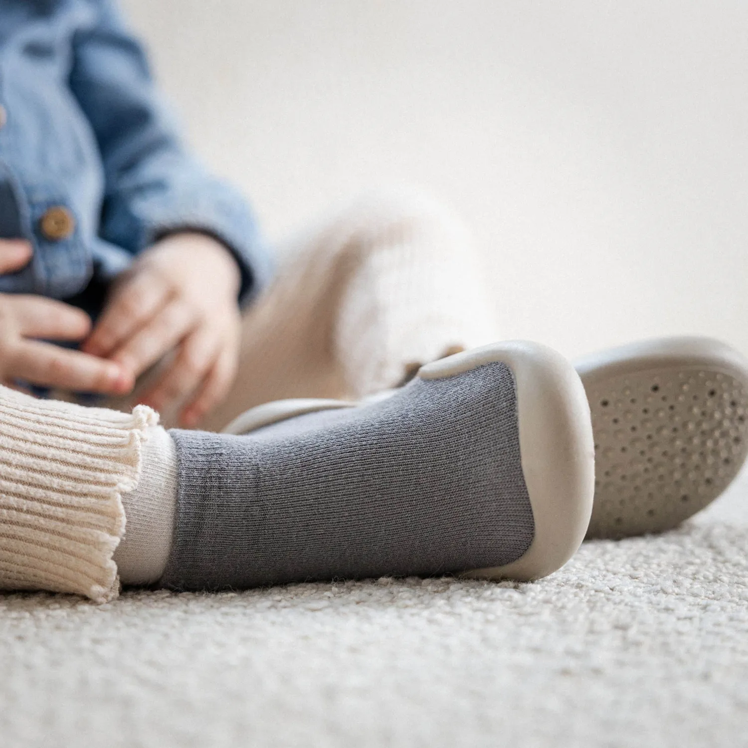 Minifus Neutral Begyndersko barfodssko Grå fleksibel sål