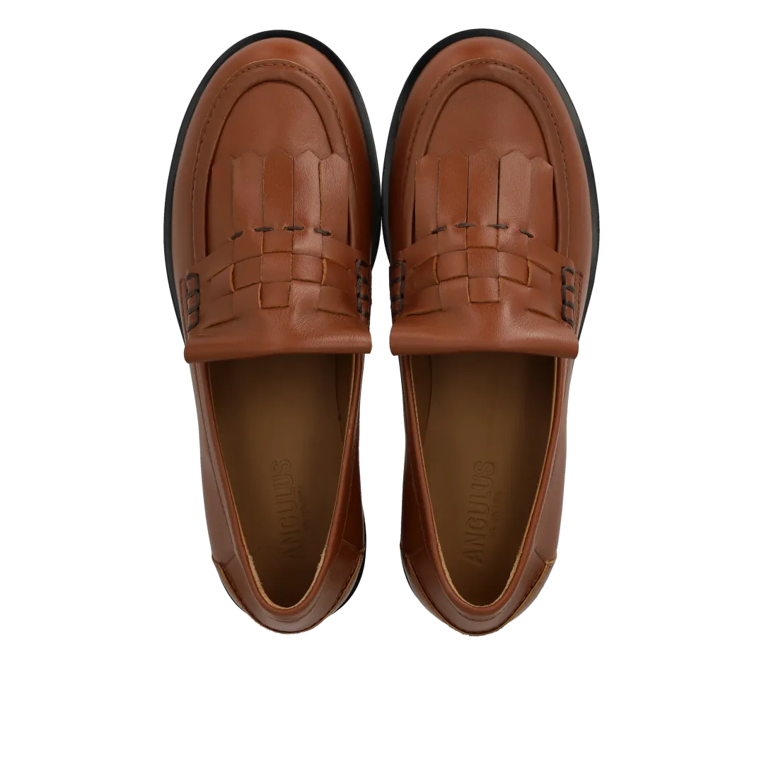 Angulus Loafer med fletdetalje loafer læder
