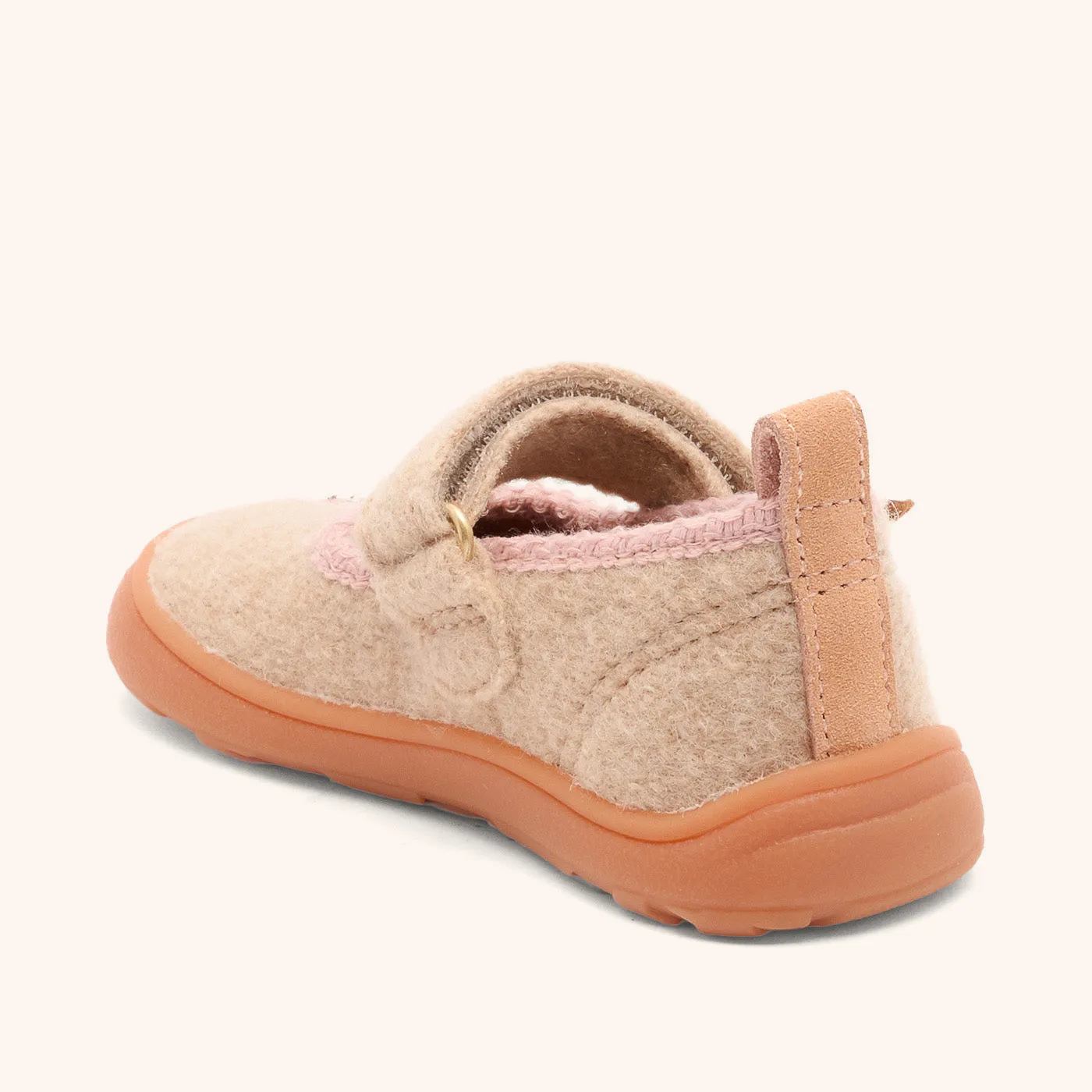 Bisgaard Ballet barefoot hjemmesko beige broderi