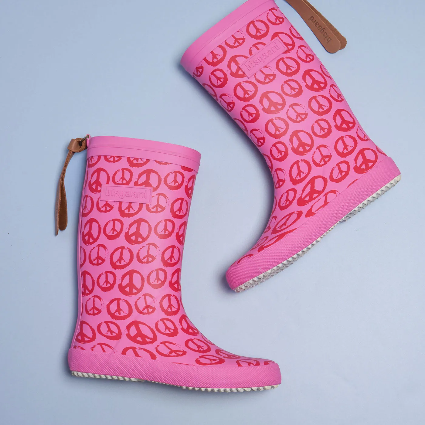 Bisgaard Fashion Peace On Earth gummistøvle pinky naturgummi
