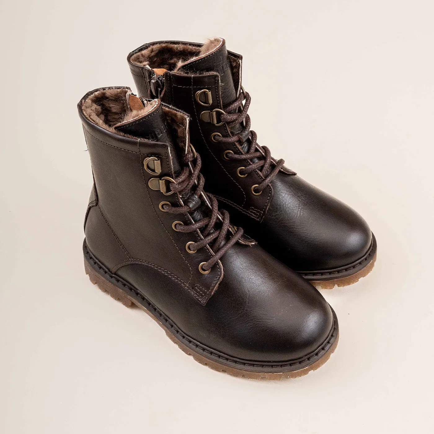 Bisgaard Maia Lamb Dark Brown vinterstøvle læder