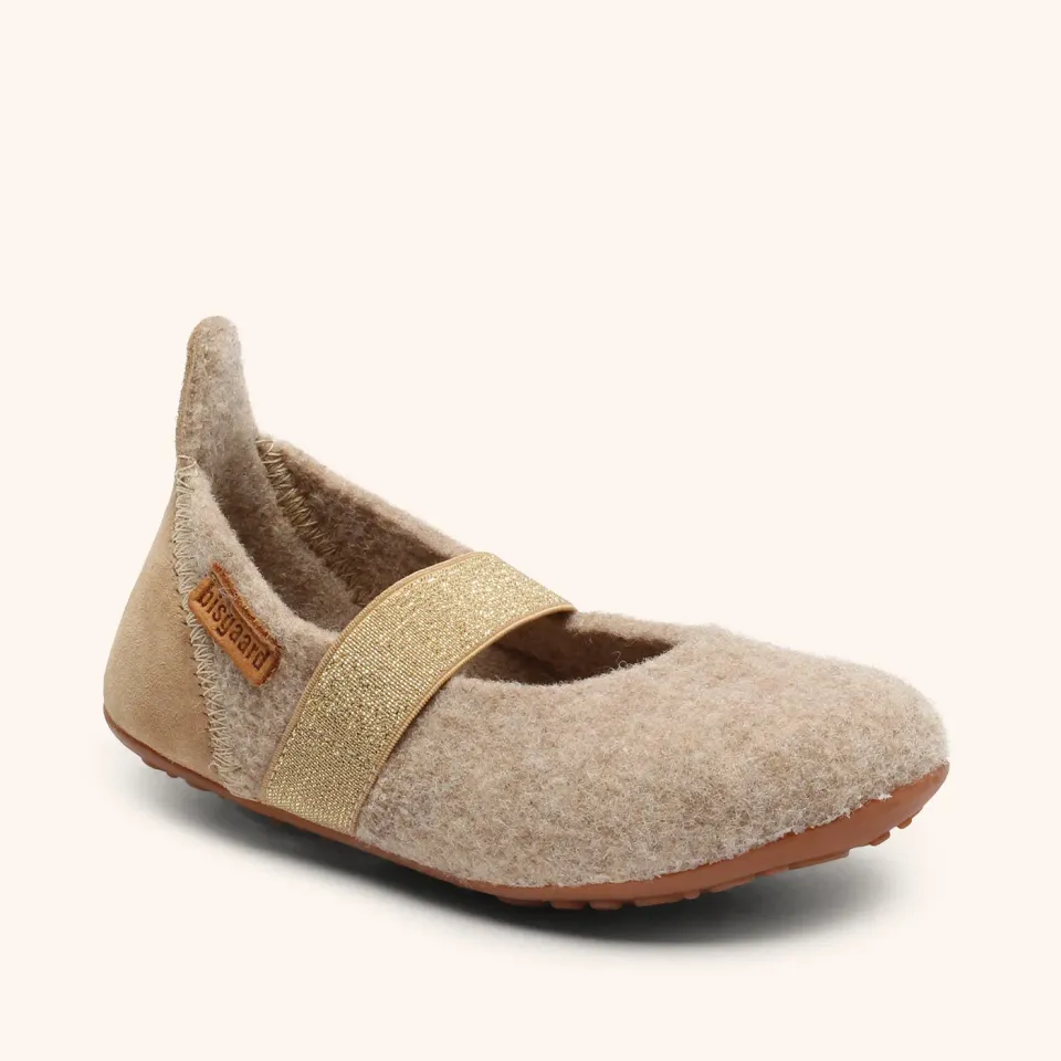 Bisgaard Ballet Wool ballerina nougat uld