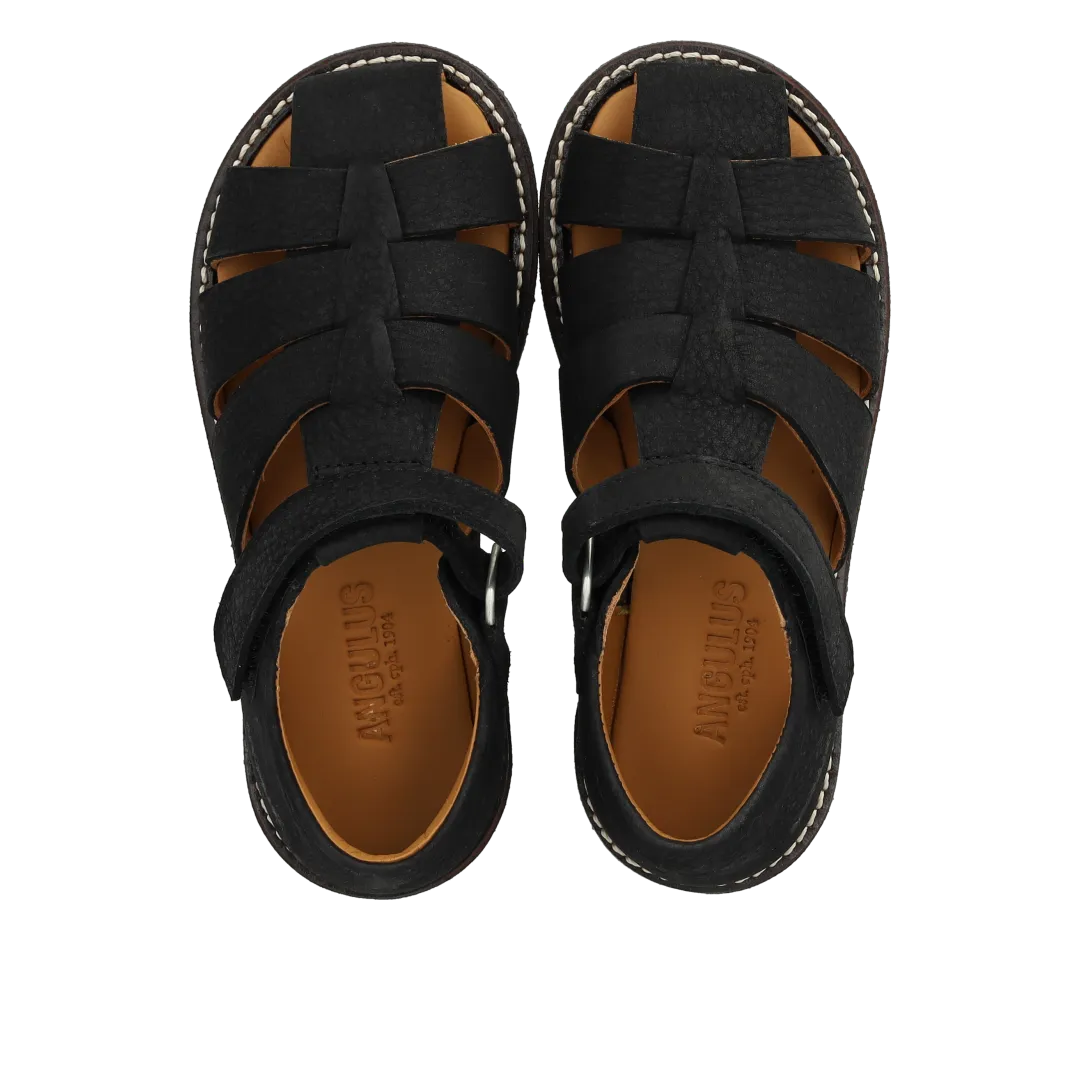 Angulus Klassisk ruskindssandal børnesandal velcro