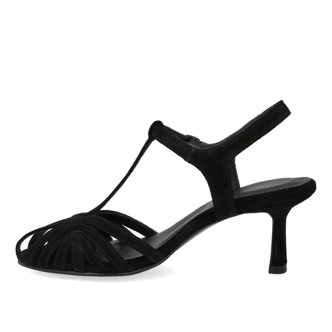 Angulus højhælet sandal organisk frontdetalje 6 cm