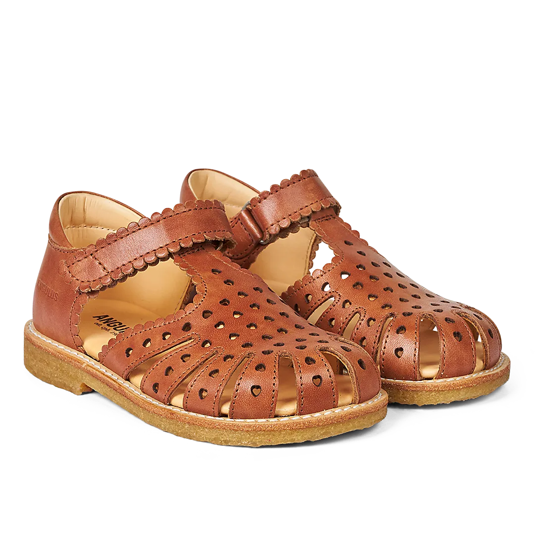 Angulus Sandal med mini-hjerter børnesandal velcro
