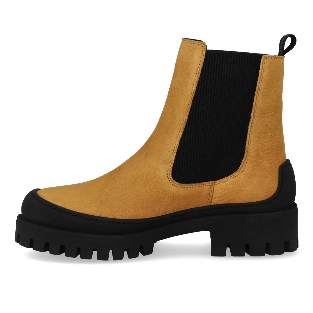 Angulus Chelsea støvle nubuck chunky sål sort elastik