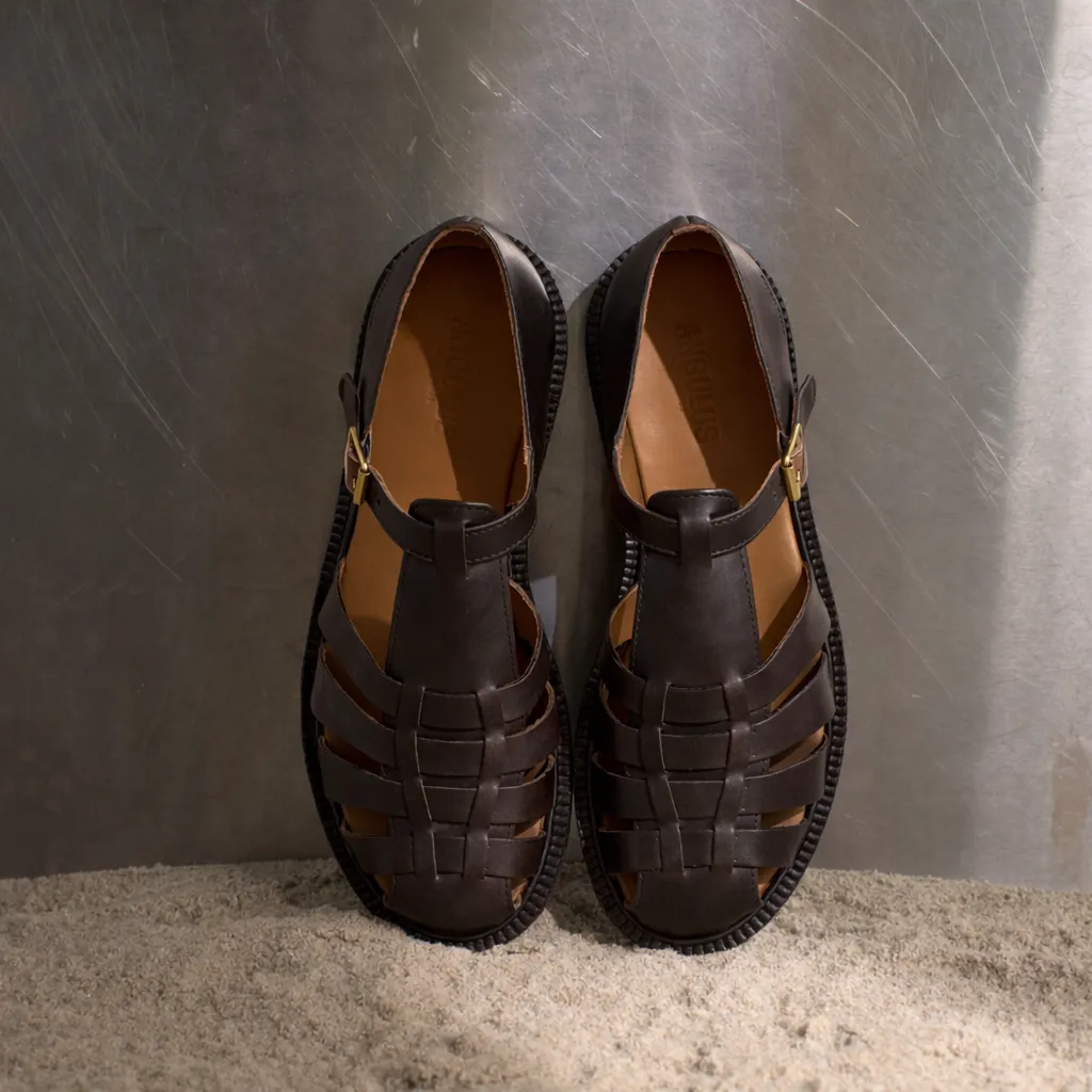 Angulus Klassisk Fisherman Sandal Dame lædersandal