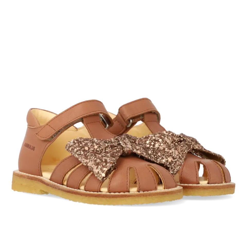 Angulus Sandal glittersløjfe velcro læder rummelig