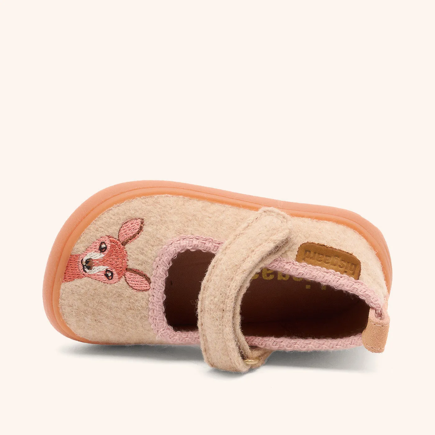 Bisgaard Ballet barefoot hjemmesko beige broderi