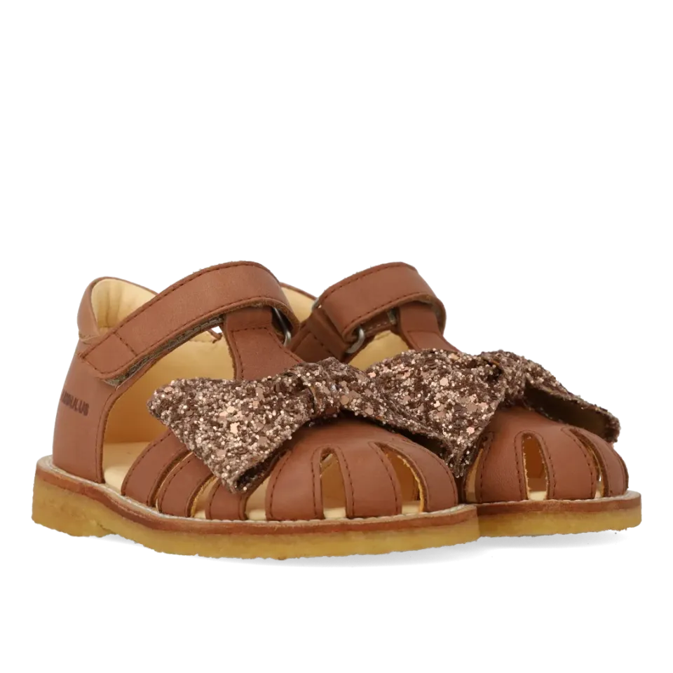 Angulus begynder sandal glittersløjfe velcro glitter