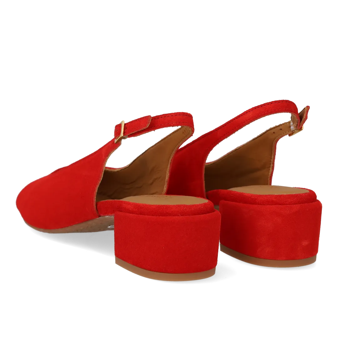 Angulus Højhælet slingback sandal åben tå damesandal