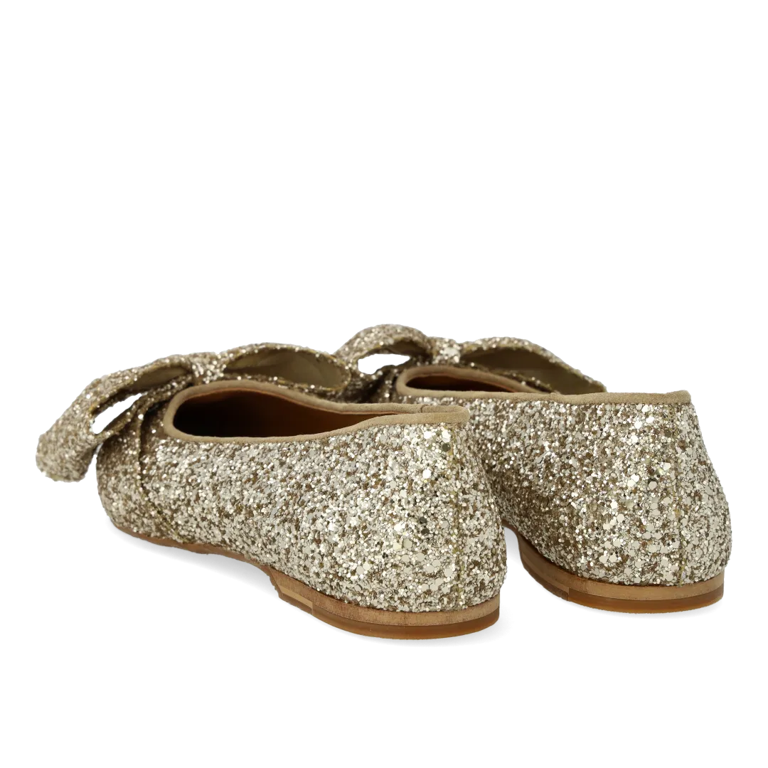 Angulus Sløjfeballerina glitter festsko